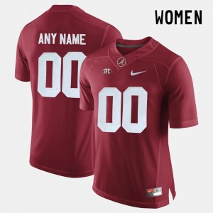 Women Custom Crimson Alabama Crimson Tide #00 NCAA College Limited Football Jerseys 547703-113