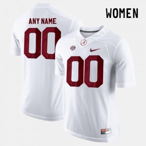 Women Custom White Alabama Crimson Tide #00 Alumni College Limited Football Jerseys 451148-739