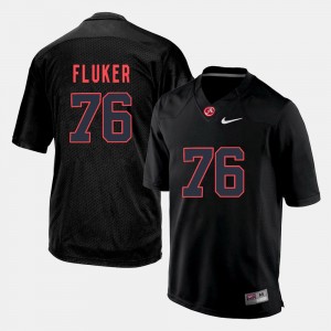 Mens D.J. Fluker Black Alabama Crimson Tide #76 2025-26 Silhouette College Jerseys 444708-786