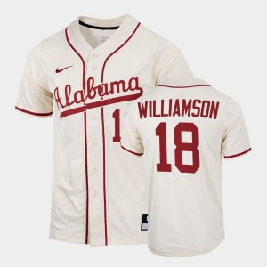Men Drew Williamson Natural Alabama Crimson Tide #18 2022 Replica College Baseball Jersey 988736-625