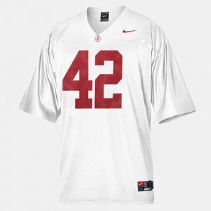 Youth Eddie Lacy White Alabama Crimson Tide #42 Limited College Football Jerseys 931092-700