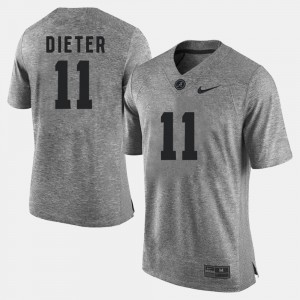 Mens Gehrig Dieter Gray Alabama Crimson Tide #11 Gridiron Limited Gridiron Gray Limited Jerseys 247650-463