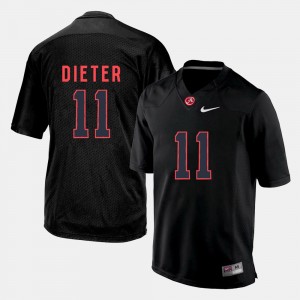 Men Gehrig Dieter Black Alabama Crimson Tide #11 Limited Silhouette College Jerseys 205037-665