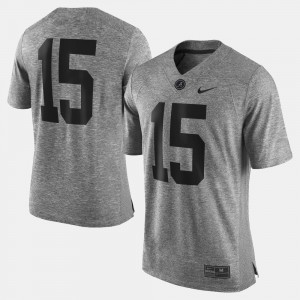 Men Gray Alabama Crimson Tide #15 Gridiron Limited Gridiron Gray Limited Jerseys 753279-283