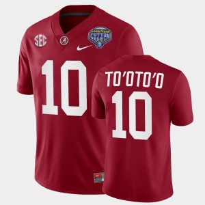 Men Henry To'oTo'o Crimson Alabama Crimson Tide #10 College Football Playoff 2021 Cotton Bowl Jersey 533313-641