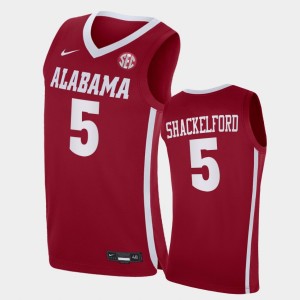 Mens Jaden Shackelford Red Alabama Crimson Tide #5 Game College Basketball Jersey 586520-712