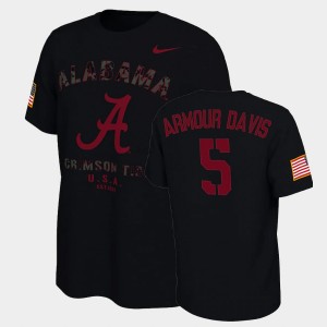 Men's Jalyn Armour-Davis Black Alabama Crimson Tide #5 Veterans Day 2021 America Flag College Football T-Shirt 858191-310