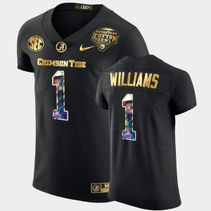 Men's Jameson Williams Black Alabama Crimson Tide #1 Golden Diamond Edition 2021 Cotton Bowl Jerseys 496235-312