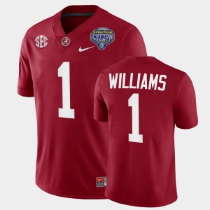 Mens Jameson Williams Crimson Alabama Crimson Tide #1 College Football Playoff 2021 Cotton Bowl Jersey 154953-598