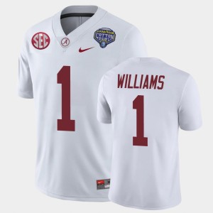Mens Jameson Williams White Alabama Crimson Tide #1 Game 2021 Cotton Bowl Jersey 264187-205