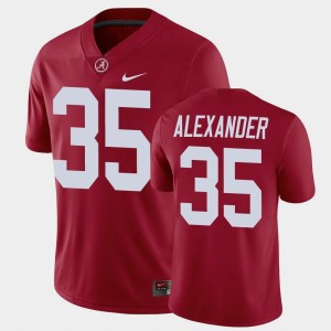 Men's Jeremiah Alexander Crimson Alabama Crimson Tide #35 Official Game Jerseys 593992-396
