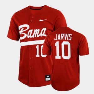 Men Jim Jarvis Crimson Alabama Crimson Tide #10 2022 Full-Button College Baseball Jersey 375861-482