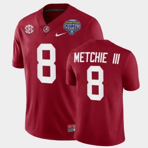 Men's John Metchie III Crimson Alabama Crimson Tide #8 College Football Playoff 2021 Cotton Bowl Jersey 686570-329