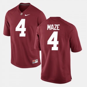 Mens Marquis Maze Crimson Alabama Crimson Tide #4 Official Alumni Football Game Jersey 559054-658