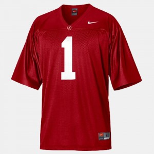 Mens Nick Saban Red Alabama Crimson Tide #1 Game College Football Jerseys 910143-563