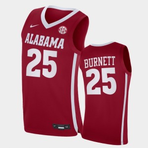 Mens Nimari Burnett Red Alabama Crimson Tide #25 NCAA College Basketball Jersey 552754-852