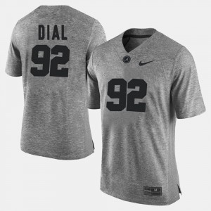 Mens Quinton Dial Gray Alabama Crimson Tide #92 Gridiron Limited Gridiron Gray Limited Jerseys 262217-705