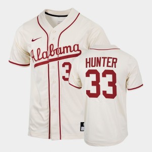 Men's Tommy Hunter Natural Alabama Crimson Tide #33 Replica College Baseball Jersey 620459-851