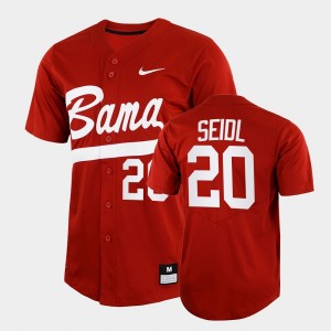 Mens Tommy Seidl Crimson Alabama Crimson Tide #20 2022 Full-Button College Baseball Jersey 116254-202