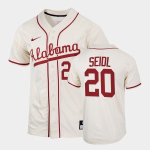 Mens Tommy Seidl Natural Alabama Crimson Tide #20 2022 Replica College Baseball Jerseys 906453-882