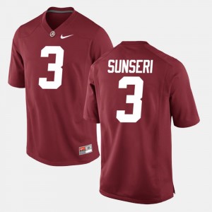 Men's Vinnie Sunseri Crimson Alabama Crimson Tide #3 NCAA Alumni Football Game Jersey 618055-106