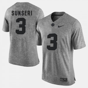 Men's Vinnie Sunseri Gray Alabama Crimson Tide #3 Gridiron Limited Gridiron Gray Limited Jersey 810329-938