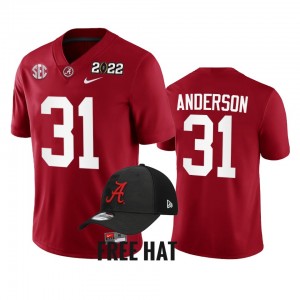 Mens Will Anderson Jr. Crimson Alabama Crimson Tide #31 2021 Cotton Bowl Champions CFP College Football Jersey 163639-145