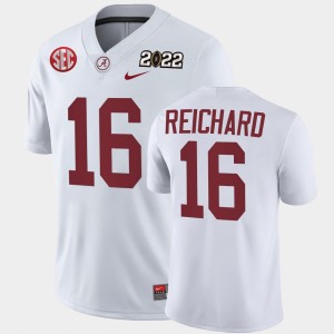 Men's Will Reichard White Alabama Crimson Tide #16 2022 National Championship College Football Jerseys 104143-169