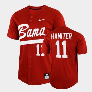 Men's William Hamiter Crimson Alabama Crimson Tide #11 2022 Full-Button College Baseball Jersey 899225-157