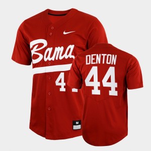 Men Zane Denton Crimson Alabama Crimson Tide #44 2022 Full-Button College Baseball Jersey 668582-433