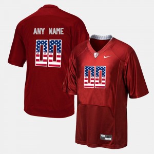 Men's Custom Red Alabama Crimson Tide #00 Replica US Flag Fashion Jersey 778597-797