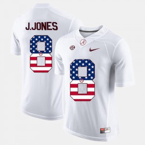 Men's Julio Jones White Alabama Crimson Tide #8 High School US Flag Fashion Jersey 159856-963