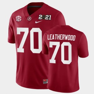 Mens Alex Leatherwood Crimson Alabama Crimson Tide #70 Playoff Game 2021 National Championship Jersey 617712-857