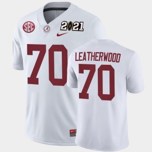 Men's Alex Leatherwood White Alabama Crimson Tide #70 Playoff Game 2021 National Championship Jerseys 459157-645