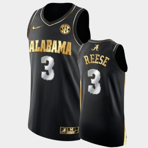 Men Alex Reese Black Alabama Crimson Tide #3 Golden Authentic College Basketball Jerseys 464027-543