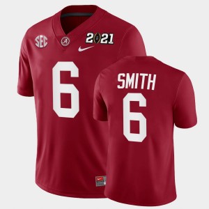 Men DeVonta Smith Crimson Alabama Crimson Tide #6 Playoff Game 2021 National Championship Jerseys 177020-441