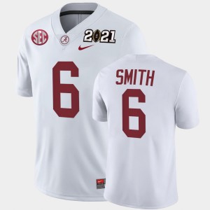 Men's DeVonta Smith White Alabama Crimson Tide #6 Playoff Game 2021 National Championship Jersey 540151-242