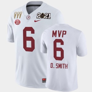 Men's DeVonta Smith White Alabama Crimson Tide #6 MVP 3X CFP National Championship Jerseys 781771-799