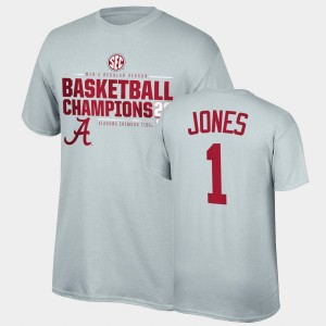 Men's Herbert Jones Gray Alabama Crimson Tide #1 2021 SEC Basketball Regular Season Champions Top of the World Tee 2021 SEC Men's Basketball Regular Season Champions T-Shirt 594984-694