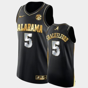 Mens Jaden Shackelford Black Alabama Crimson Tide #5 Golden Authentic College Basketball Jersey 805708-543