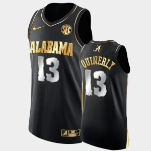 Men Jahvon Quinerly Black Alabama Crimson Tide #13 Golden Authentic College Basketball Jersey 405559-788