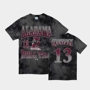 Mens Jahvon Quinerly Black Alabama Crimson Tide #13 Retro Tie-Dye Vintage Tubular T-Shirt 375178-742