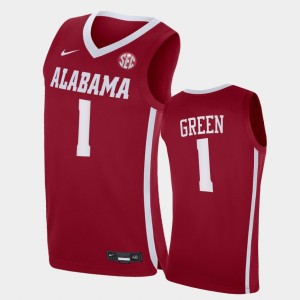Men JaMychal Green Crimson Alabama Crimson Tide #1 College Basketball Replica Jerseys 507341-388
