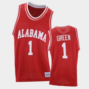 Mens JaMychal Green Red Alabama Crimson Tide #1 College Basketball Throwback Jersey 254005-151
