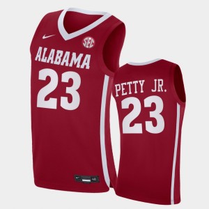 Men John Petty Jr. Crimson Alabama Crimson Tide #23 2021 College Basketball Replica Jersey 707802-738