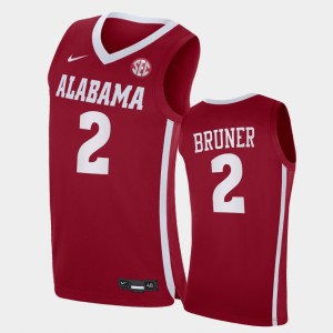 Mens Jordan Bruner Crimson Alabama Crimson Tide #2 2021 College Basketball Replica Jersey 191738-936