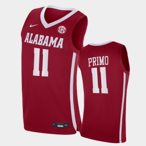 Men Joshua Primo Crimson Alabama Crimson Tide #11 2021 College Basketball Replica Jersey 952612-121