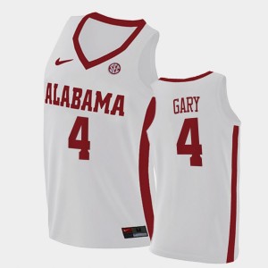 Men Juwan Gary White Alabama Crimson Tide #4 2021 College Basketball Replica Jersey 252061-305