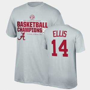 Men Keon Ellis Gray Alabama Crimson Tide #14 2021 SEC Basketball Regular Season Champions Top of the World Tee 2021 SEC Men's Basketball Regular Season Champions T-Shirt 260501-696