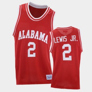 Men's Kira Lewis Jr. Red Alabama Crimson Tide #2 College Basketball Throwback Jersey 990338-175